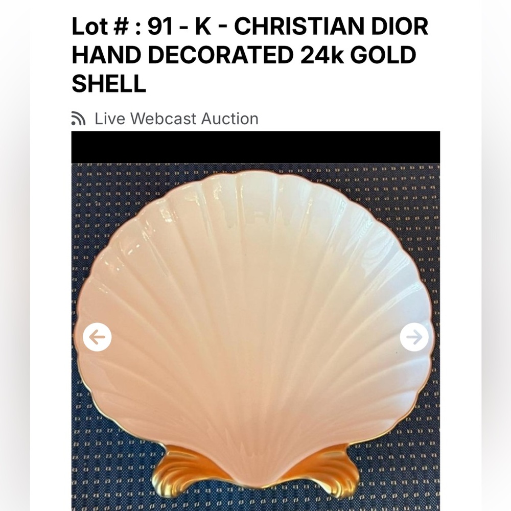 Christian Dior 24K Gold Shell Dish – Vintage Estate Piece Toni Clark - Picture 6 of 6